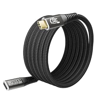 CAKOBLE USB4 Extension Cable 2m, 240W With Thunderbolt 4 Cable Extension [40Gbps & PD3.1 48V/5A] USB C Charger Cable data Transfer 8K@60Hz With i-Phone 15, MacBook iPad Pro, Samsun g S22/S21/S20