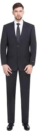P&L Men's 2 Piece Classic Fit Suit 2 Button Blazer Jacket & Pleated Pants, Regular, Big & Tall for Business Wedding Prom