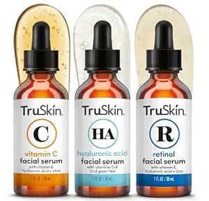 TruSkin Face Serum Trio – Vitamin C, Retinol & Hyaluronic Acid Anti-Aging Serums for Face – AM, PM & All-Day Skincare Routine – Brightening, Smoothing & Hydrating Facial Serums, 1 fl oz Each