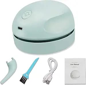 Desktop Vacuum Cleaner USB Charging with Vacuum Nozzle Cleaning Brush, Detachable Design & Portable Mini Table Dust Vaccum Cleaner, Clean Dust, Crumbs, Piano, Computer, Car Etc(Light Green)