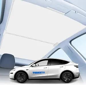Accessories for Tesla Model Y Juniper 2025 2026 Upgrade Sunshade Roof, Premium Interior Accessories for Tesla Model 3 Highland, No Gap and No Sag Heat Insulation Sunroof Shade(White)