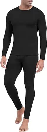 PrinStory Men's Thermal Underwear Long Johns - Cold Weather Base Layer Set Elasticity Top and Bottoms for Men S-2XL