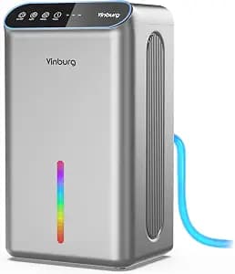 Dehumidifiers for Home (85 OZ Water Tank, 800 sq.ft) Quiet Small Dehumidifier for Basement Bedroom Bathroom with Drain Hose, 3 Gear Timer, Sleep Mode, Auto Shut Off, 7 Color Ambient Light