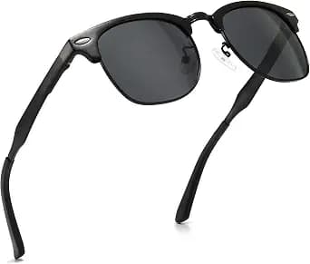 SUNGAIT Polarized Sunglasses for Men and Women, Classic Half-Frame Retro Shades for Driving, Travel, and Outdoor Activities