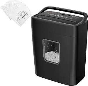 Bonsaii 6 Sheet High Security Micro Cut Paper Shredder & 24 Pack Lubricant Sheets