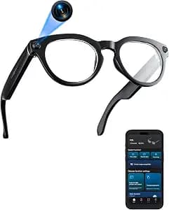 AI Smart Glasses with 8MP Camera, Real-Time Translation, 4K Video & Dual Microphone Noise Cancellation, Voice Assistant, for Travel, Vlogging, Meetings
