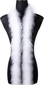 2 Yards 22g White Fluffy Marabou Feather Boa for DIY Craft Sewing Trim Home Wedding Party Christmas Decoration
