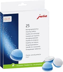 Jura 3-Phase Cleaning Tablets 25045 For All Jura Espresso Machines and Automatic Coffee Centers - 25-Count