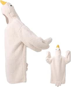 Hooded Sweatshirt Wearable Blanket - Duck Design, Soft Winter Thermal Fleece Blanket | Adults and Teenagers, Oversized Pyjamas, Warm for Home, Relaxing, Cold Season