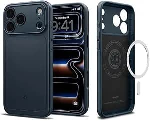 Spigen for iPhone 17 Pro Max Case, Thin Fit MagFit [TPU Covered Camera Control] [Compatible with MagSafe] - Metal Slate