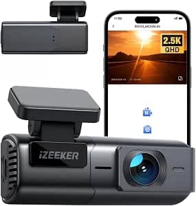 iZEEKER 2.5K Dashcam, Caméra Voiture 1440P WiFi, Mini Caméra Avant avec Application, Carte SD 32GB Offerte, Vision Nocturne, WDR, Capteur G, Enregistrement en Boucle, Mode Parking 24H