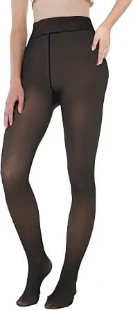 EXQUISLIFE Fleece Lined Tights Sheer Women - Fake Translucent Warm Pantyhose Leggings Sheer Thick Tights, for Winter