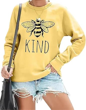 KIMSOONG Bee Kind T Shirt Be kind Sweatshirt Women Funny Inspirational Lightweight Blouse