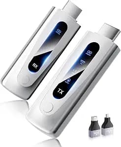 BRAIDOL 2025 Upgraded Wireless HDMI Transmitter & Receiver 328FT/100M, LED Display, 4K Decode 1080P@60Hz Ultra HD Video Output, Plug&Play 5G+2.4G for Video & Audio to Monitor from PC/Projector/TV Box