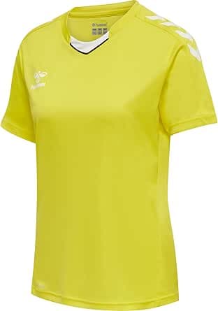 hummel Core XK Poly Jersey Sports Shirt Women's Short Sleeve T-Shirt for Sports, Gym, Fitness - Jersey Made of 100% Polyester - Sports Collar with Front Insert - Breathable and Quick-Drying