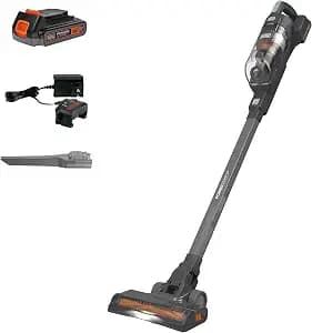 BLACK+DECKER POWERSERIES 20V MAX Cordless Stick Vacuum Cleaner, Household Vacuum Cleaners for Hardwood Floors and Carpet, LED Lights, Detachable, Anti-Tangle, Lightweight, Bagless (BHFEA18D1)
