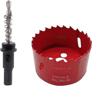 60mm Hole Saw, TUNEZ® M42 Bi-Metal Hole Cutter Set with Hexagon Arbor and Centring Metal Drill Bits Holesaw Kit for Wood Metal Plasterboard Iron Sheet Pipe Plastic 60 MM, 2-3/8"