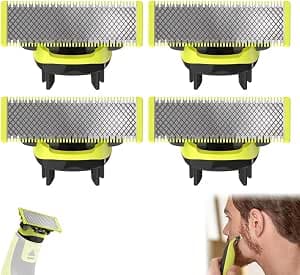 4Pack Replacement Blades for Men, Dual-sided Blade Design, Compatible with Oneblades Suitable Spare Blades Qp210/80 Qp2515 Qp2520 Qp2630 Qp2834 Qp6510/31 (Style-B)