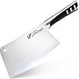Mitsuharu 7" Meat Cleaver Knife, SHOMAN Series Chinese Classic Knife, German High Carbon Stainless Steel Kitchen Knives with Olive Wood Handle, Professional Butcher Chef Chopper for Home Kitchen
