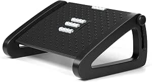 Office Foot Rest - Adjustable Height Footrest Under Desk - Ergonomic Foot Stool with Large Roller Massager for Office, Pressure Relief, Straightening The Hunchback, Father's Day