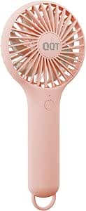 QQT Mini Handheld Fan, Small Personal Cooler with 3 Speeds Portable Battery Operated USB Rechargeable Makeup Eyelash Dryer Strong Airflow for Travel Office Outdoor
