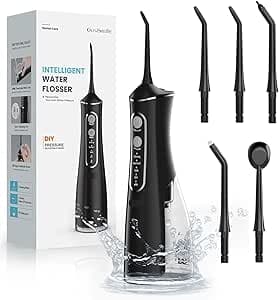 Wireless Electric Oral Irrigator Test Winner with 4 Modes and 5 Replacement Nozzles