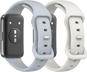 [MoKo] Huawei Band10 9 8 Replacement Bands, Set of 2, Replacement Straps, Huawei Band 10/9/8, Sport Strap, Compatible, Butterfly Buckle, Wrist Circumference: 163-208mm, Quick Release Silicone