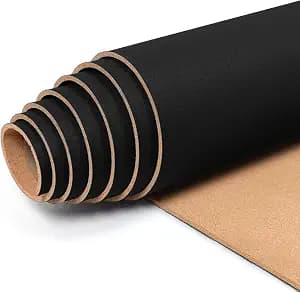 Cork Roll Black Linen Bulletin Board 48" x 12", 1/4" Thick Frameless Natural Corkboard Sheet for Walls Pictures Photo Vision Prayer, ZHIDIAN Roll of Cork for DIY Projects Home Office School