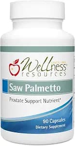Wellness Resources Saw Palmetto Deep CO2 Extraction, No Solvents - High Potency for Prostate Health, Urinary Health (90 Capsules)