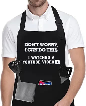 Funny Aprons for Men Customized Funny Gifts for Men, Cooking Grilling BBQ Chef Apron, Gifts for Husband, Dad