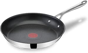 Tefal Jamie Oliver Cook's Direct On E3040644 Frying Pan 28 cm, Non-Stick, Suitable for Induction Cookers, Oven Safe, Stainless Steel Riveted Handle