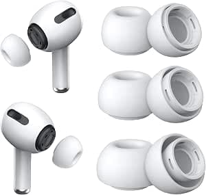 3 Pairs Replacement Ear Tips for Airpods Pro and 2nd Generation with Noise Reduction Hole, Silicone Ear Tips for Airpods Pro with Portable Storage Box and Fit in The Charging Case(S/M/L)