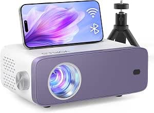 Mini Projector, VOPLLS Mini 23000L WiFi Bluetooth Projector Full HD 1080P Supported, Portable Video Projector with 50% Zoom, Home Cinema Projector for Mobile Phone, Tablet/Laptop/PC/TV Box, USB, HDMI