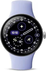 Google Pixel Watch 4 (41mm) - Android Smartwatch with Heart Rate and Sleep Tracking - 30-Hour Battery - Fitness Tracking - Google AI - Polished Silver Aluminum Case - Iris Active Band - Wi-Fi