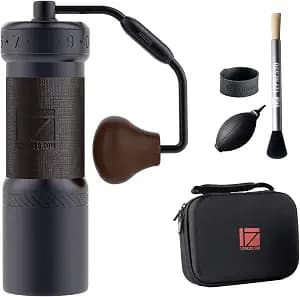 1Zpresso K-Ultra Manual Coffee Grinder Iron Gray with Carrying Case, Assembly Consistency Grind Stainless Steel Conical Burr, Foldable Handle, Numerical External Adjustable Setting, All-Round Grinder