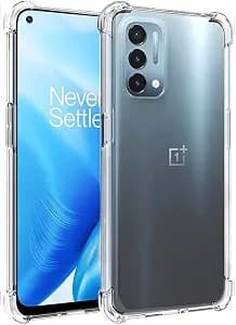 Folmeikat Cellular Phone Case for Oneplus Nord N200 5G, Clear TPU Shock-Absorption Cover with Reinforced Corners, Wireless Charging Compatible, Transparent (Clear)