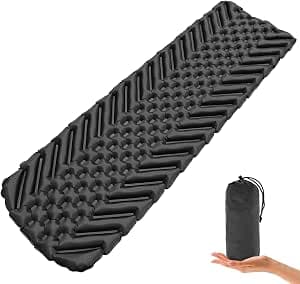 Camping Mat, Sleeping Mat Ultralight Inflatable Camping Mattress Water-resistant Sleeping Pad Camping Roll Mat Small Pack Size Sleeping Mats for Outdoor Hiking Travel Backpacking