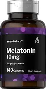 Horbäach Berkshire Labs Melatonin 10mg | 140 Quick Release Capsules | Extra Strength Formula | Non-GMO, Gluten Free Supplement