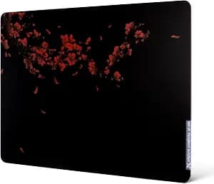 XVX Black Plum Blossoms Glass Mousepad 4.0, Hard Mouse Pad for Gaming,Ultra-Smooth Micro-Etched Surface Mouse Mat with Non-Slip Rubber Base(410mm*310mm)