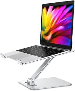 Laptop Stand for Desk, Ergonomic Adjustable Foldable Computer Stand with Heat-Vent, Aluminium Alloy Laptop Riser Compatible with MacBook Air, Pro, Dell XPS, Samsung, 10”-16"