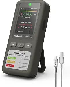 HOUND-1011 Portable Radon Detector for Home, Lightweight, High-Accuracy Sensor, 45-Day Monitoring, Easy-to-Use Radon Tester, Short- & Long-Term in pCi/L or Bq/m³ for Basement – Gray