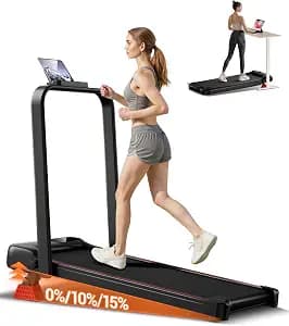 4-in-1 Walking Pad with 15% Incline, Portable Under Desk Treadmill, Foldable Treadmills for Home and Office, 2.5 HP Quiet Walking Pad Treadmill with 300 LBS Capacity