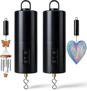 2 Pack Wind Spinner Motor Hanging Display Motor Battery Operated 24 RPM Rotating Motor Multi-Purposes for Wind Spinner Mobile Yard Decor Hanging Ornament Outdoor Sculptures-Medium Speed (2 Pcs Black)