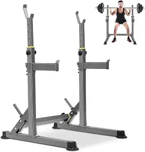 K KiNGKANG Squat Rack, 600lbs Adjustable Barbell Rack for Home Gym
