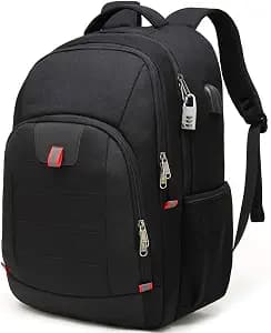Della Gao Laptop Backpack for Men, Large Anti-Theft Business Travel Backpack with USB Charging Port, Water Resistant College Computer Bag for Men/Women for 17 Inch Laptop and Notebook