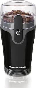 Hamilton Beach Fresh Grind Electric Coffee Grinder For Up To 12 Cups | Grinds Coffee Beans, Spices & More | Stainless Steel Blades | Easy-Clean Removable Chamber | Black | 80335RG