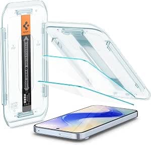 Spigen Glas.tR EZ Fit Screen Protector Compatible with Google Pixel 10 Pro XL, Pixel 9 Pro XL, Pack of 2, Scratch-Resistant, Includes Installation Kit, Crystal Clear, 9H Hardness Film