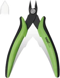 KATA Micro Flush Cutters, 5-inch Precision Wire Cutter, Anti-Slip Side Cutting Pliers for Electronics, Zip Ties, Copper Wire