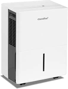 COMFEE Powerful Dehumidifier, Absorbs up to 50L/Day, Tumble Dryer, Comfort Mode, Large 6L Tank, 24H Timer, Ideal for Large Rooms of 101-116㎡, MDDPE-50DEN7, Cellar, Basement