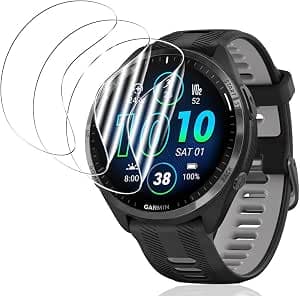 Yiunssy Screen Protector for Forerunner 965 [3 Pieces], Full Coverage, Bubble Free, Flexible TPU HD Transparent Screen Protector Film for Forerunner 965 [Non-Tempered Glass]
